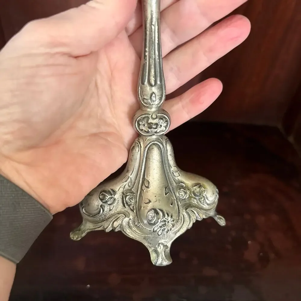 Vintage Ornate Silver Toned Candlestick 6.5 inches Art Decor, Shabby Chic, MCM